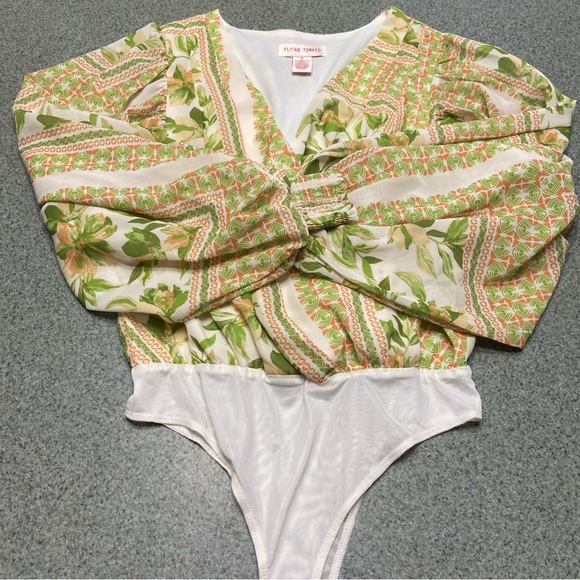 Flying Tomato Green and Orange Patterned Top - Picture 3 of 8